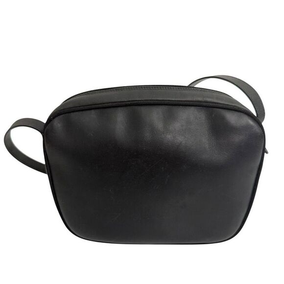 Salvatore Ferragamo Authentic Black Leather Gold Logo Plaque Vara Leather Crossb - Picture 8 of 13